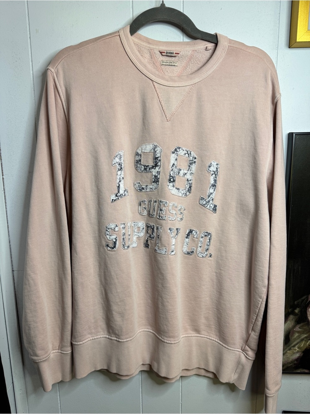 Vintage light pink Guess crew neck